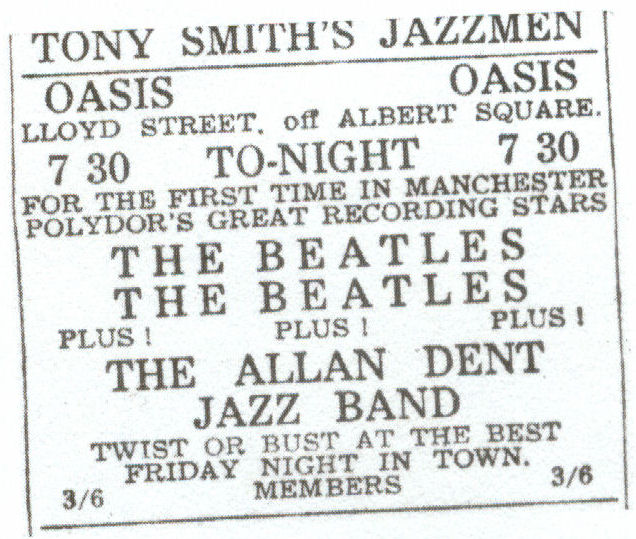 February 1962 beatles Oasis Club