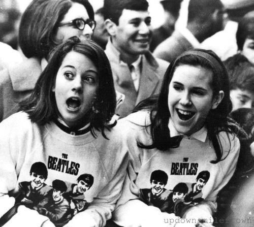 Fans await the arrival of the Beatles in New York. February 10, 1964. Fans await the arrival of the Beatles in New York. February 10, 1964.
