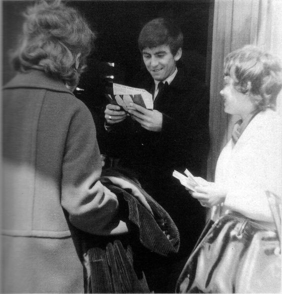 George Harrison & Fans Sloan Square. London. 10 February 1963 George Harrison & Fans Sloan Square. London. 10 February 1963
