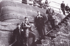 The Beatles by the river Mersey in Liverpool. 19 February 1963. Photo by Michael