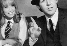 Paul and Pattie during the filming of A Hard Day’s Night. Scanned from The Beatles Film souvenir magazine (1964).