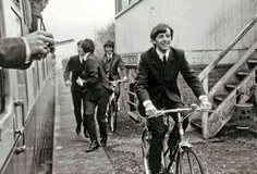 Ringo Starr George Harrison John Lennon Paul McCartney A Hard Day's Night United Artists 1964. by Rides a Bike