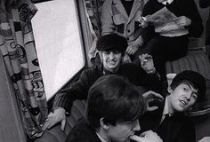 The Beatles during filming of A Hard Day's Night, 1964 -