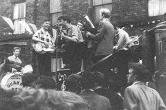 1957, June 22, The Quarry Men play in Rosebery Street, Liverpool