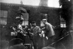 1957, June 22, The Quarry Men perfomance at an official party to celebrate the 550th anniversary of Liverpool receiving its charter from King John. Rosebery Street, Liverpool.