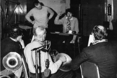Paul McCartney George Martin and 3 horns 1967 Sgt Pepper credit Beat Publications_Leslie Bryce