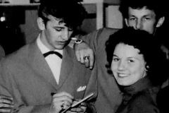 Meeting the fans. Based on a beardless Ringo and the very new-looking