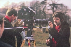 Paul buffs the camera, Strawberry Fields promo filming, Sgt Pepper, 1967