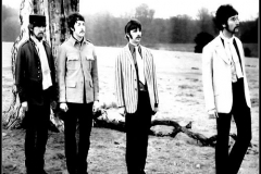 The Beatles during the filming of the Strawberry Fields Forever