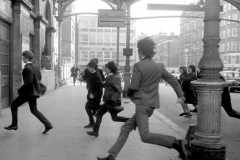 Fans Chase The Beatles Into London’s Marylebone Station 1964