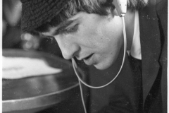 George Harrison photographed by Eve Bowen on a train to Washington D.C., February 11, 1964