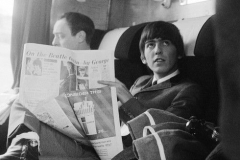In a train on the set of A Hard Day's Night, London vicinity, 1964.