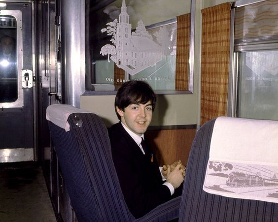 Paul McCartney on a train