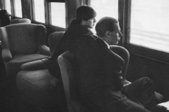 Paul and George Martin on the train to Washington DC - February 11, 1964 -