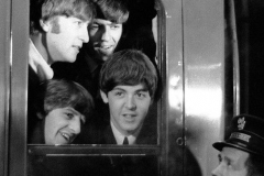 The Beatles during filming of A Hard Day's Night, 1964