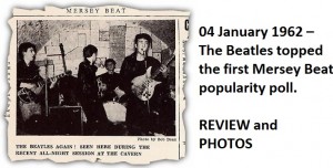 04 January 1962 – The Beatles topped the first Mersey Beat popularity poll.