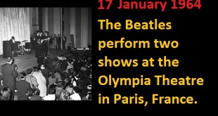 17 January 1964 - The Beatles perform two shows at the Olympia Theatre in Paris, France.