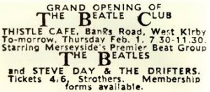 1962 beatles The Thistle Cafe