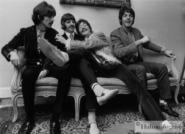 1967, May 19, Press launch for `Sgt Pepper's Lonely Hearts Club Band' in the drawing room at 24 Chapel Street, London.