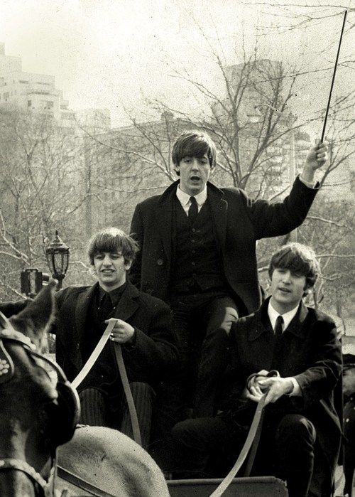 Ringo, Paul and John in Central Park, 1964