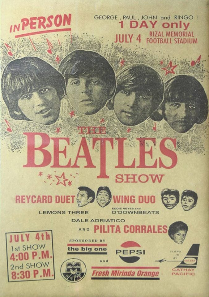 JULY 4, 1966 - The Beatles played two shows at Rizal Memorial Football Stadium, Manila