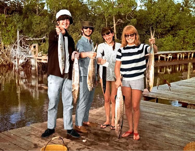 January 13 in ‘66, John, Ringo, Cyn and Mo vacation in Trinidad.