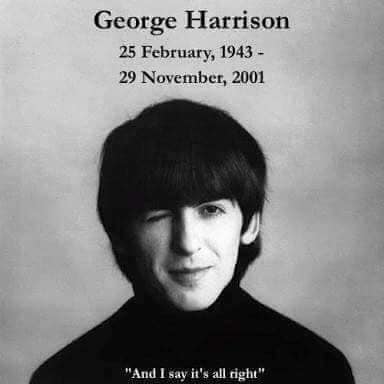 November 29, 2001 George Harrison dies in Los Angeles, California, United States.