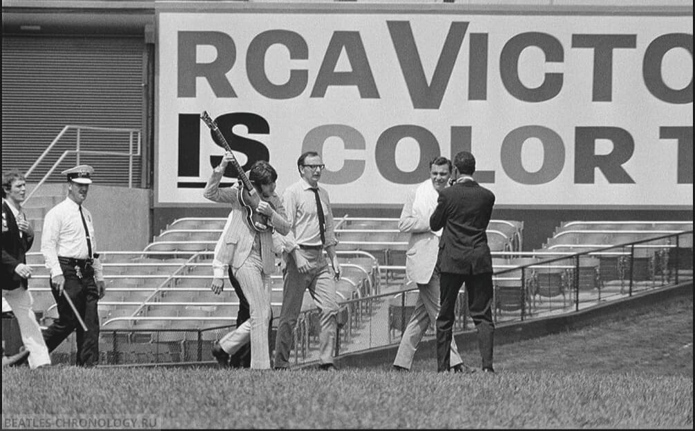The Beatles concert at Crosley Field in Cincinnati on Aug 21, 1966