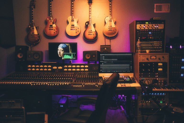 Vintage analog soundboard and recording studio setup reminiscent of 1974 Abbey Road One Hand Clapping
